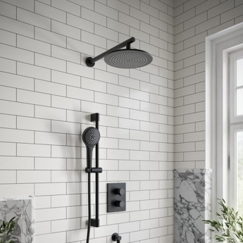 Villeroy & Boch Universal Showers Rain Wall Mounted Round Shower Arm 408mm Length - Matt Black