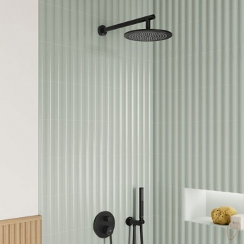 Villeroy & Boch Universal Showers Rain Wall Mounted Round Shower Arm 408mm Length - Matt Black