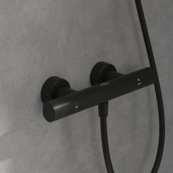 Villeroy & Boch Universal Thermostatic Round Bar Shower Valve - Matt Black