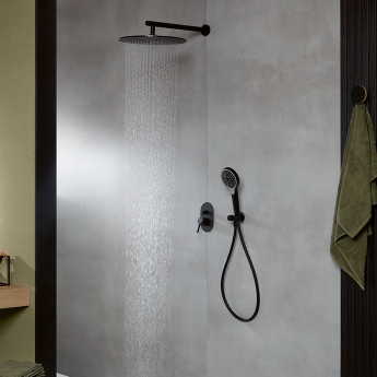 Villeroy & Boch Universal Showers Rain Wall Mounted Round Shower Arm 408mm Length - Matt Black