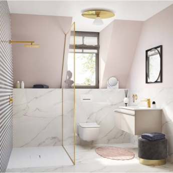 Villeroy & Boch Universal Showers Rain Wall Mounted Square Shower Arm 408mm Length - Brushed Gold