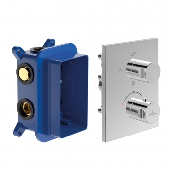 Villeroy & Boch Universal Thermostatic Concealed Shower Valve Three Outlet with Vi-Box Installation Unit - Chrome