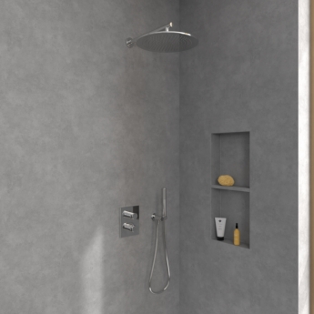 Villeroy & Boch Universal Thermostatic Concealed Shower Valve Two Outlet with Vi-Box Installation Unit - Chrome