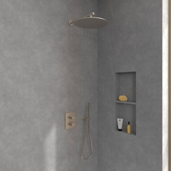 Villeroy & Boch Universal Thermostatic Concealed Shower Valve Dual Outlet - Brushed Nickel Matt