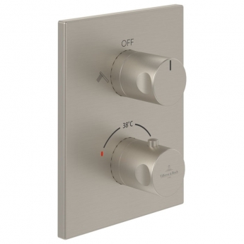 Villeroy & Boch Universal Thermostatic Concealed Shower Valve Dual Outlet - Brushed Nickel Matt