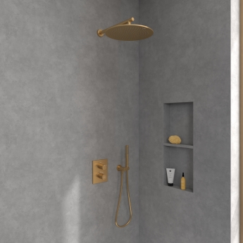 Villeroy & Boch Universal Thermostatic Concealed Shower Valve Dual Outlet - Brushed Gold