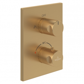 Villeroy & Boch Universal Thermostatic Concealed Shower Valve Dual Outlet - Brushed Gold