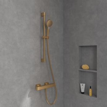 Villeroy & Boch Universal Thermostatic Square Bar Shower Valve - Brushed Gold