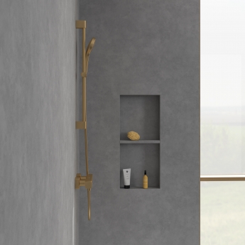 Villeroy & Boch Universal Thermostatic Square Bar Shower Valve - Brushed Gold