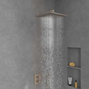 Villeroy & Boch Universal Square Fixed Shower Head 350mm x 350mm - Brushed Nickel Matt