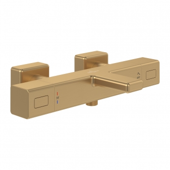 Villeroy & Boch Universal Thermostatic Square Bath Shower Mixer Tap - Brushed Gold
