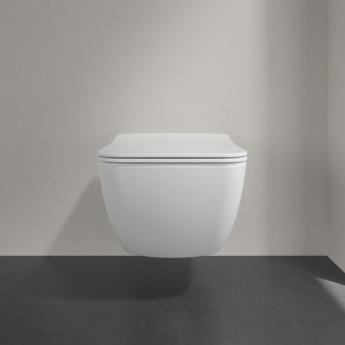 Villeroy & Boch Venticello Rimless Wall Hung Toilet - Slim Wrapover Soft Close Seat