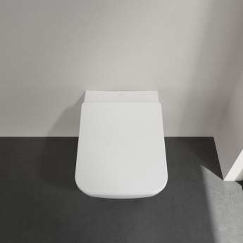 Villeroy & Boch Venticello Rimless Wall Hung Toilet - Slim Wrapover Soft Close Seat