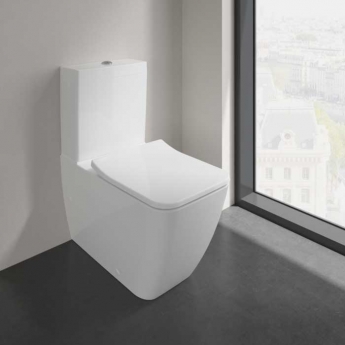 Villeroy & Boch Venticello Rimless Close Coupled Toilet DirectFlush with Push Button Cistern - Slim Wrapover Soft Close Seat | Product Image