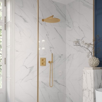 Villeroy & Boch Verve Single Function Round Pencil Shower Handset - Brushed Gold