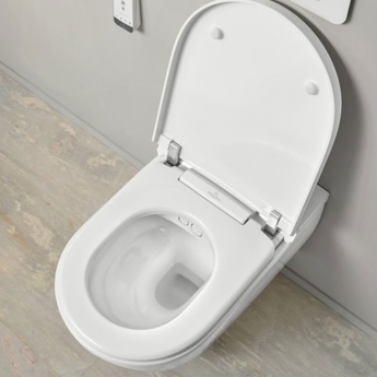 Villeroy & Boch Vi-Clean I-200 Rimless Wall Hung Shower Toilet with Soft Close Seat - White Alpin | Product Image