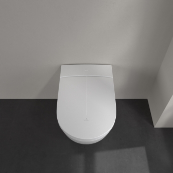 Villeroy & Boch Vi-Clean I-100 Rimless Wall Hung Shower Toilet with Soft Close Seat - White Alpin