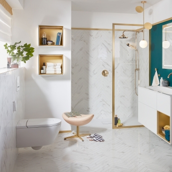 Villeroy & Boch Vi-Clean I-100 Rimless Wall Hung Shower Toilet with Soft Close Seat - White Alpin