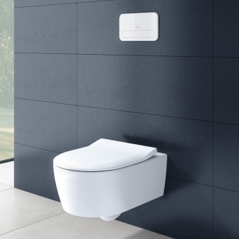 Villeroy & Boch ViConnect Flat Dual Button Toilet Flush Plate - White | Product Image