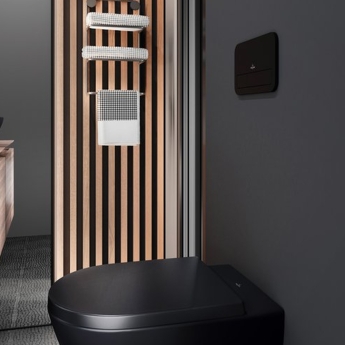 Villeroy & Boch ViConnect Flat Dual Button Toilet Flush Plate - Matt Black | Product Image