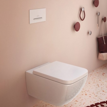 Villeroy & Boch ViConnect Angular Dual Button Toilet Flush Plate - White