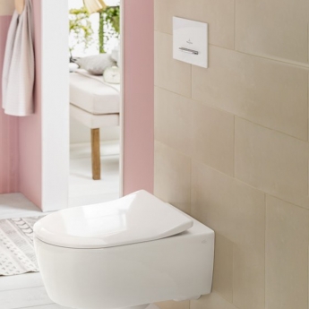 Villeroy & Boch ViConnect Angular Dual Button Toilet Flush Plate - White