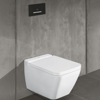 Villeroy & Boch ViConnect Angular Dual Button Toilet Flush Plate - Black Matt