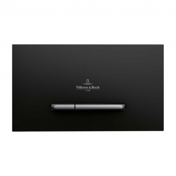 Villeroy & Boch ViConnect Angular Dual Button Toilet Flush Plate - Black Matt
