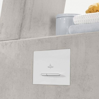 Villeroy & Boch ViConnect Angular Dual Button Toilet Flush Plate - White