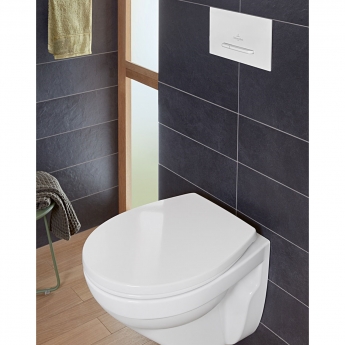 Villeroy & Boch ViConnect Angular Dual Button Toilet Flush Plate - White