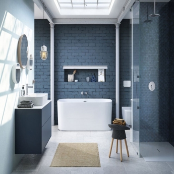 Villeroy & Boch ViConnect Flat Dual Button Toilet Flush Plate - Glass Glossy White