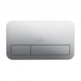 Villeroy & Boch ViConnect Flat Dual Button Toilet Flush Plate - Brushed Chrome