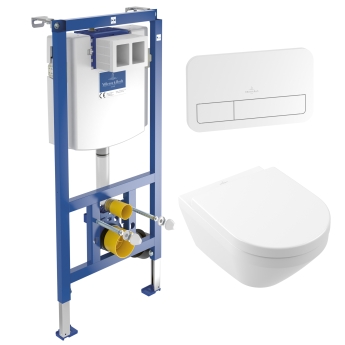 Villeroy & Boch ViConnect Frame Bundle with Architectura Twishflush(e) WH Toilet and White Flush Plate | Product Image