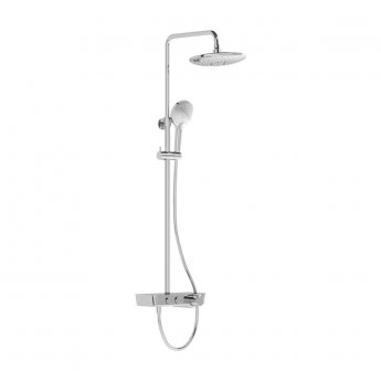 Vitra AquaControl Charm 240 Thermostatic Bar Mixer Shower with Shower Kit + Fixed Head - Chrome