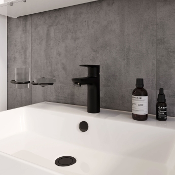 Vitra Flow Soft Large Basin Mixer Tap - Matt Black | Product Image