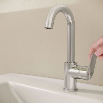Vitra Flow Round Single Lever Side Action Basin Mixer Tap - Chrome | Product Image