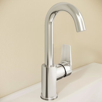 Vitra Flow Square Single Lever Side Action Basin Mixer Tap - Chrome | Product Image