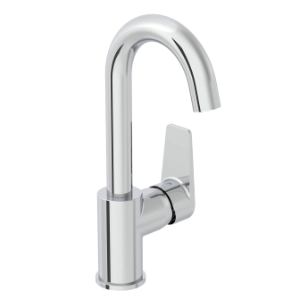 Vitra Flow Square Single Lever Side Action Basin Mixer Tap - Chrome | Product Image