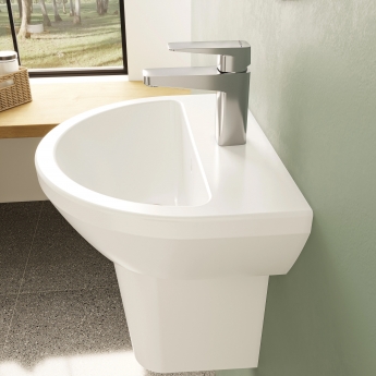 VitrA Integra Round Basin with Semi Pedestal 450mm Wide - 1 Tap Hole | Product Image