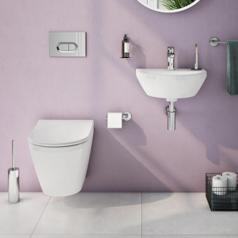 VitrA Integra Round Rimless Short Projection Wall Hung Toilet (inc Slim Seat) | Product Image