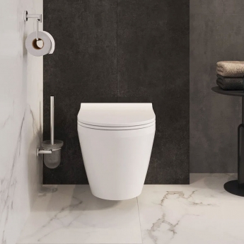 VitrA Integra Round Rimless Wall Hung Toilet with Hidden Fixations (inc Slim Seat) | Product Image