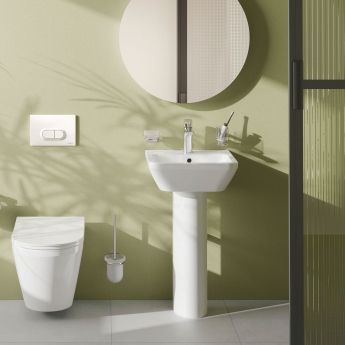VitrA Integra Square Basin with Full Pedestal 450mm Wide - 1 Tap Hole | Product Image