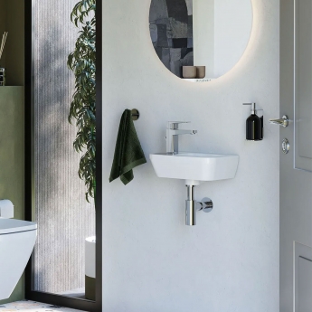 VitrA Integra Square Compact Wall Hung Basin 370mm - 1 LH Tap Hole | Product Image