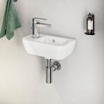VitrA Integra Square Compact Wall Hung Basin 370mm - 1 LH Tap Hole | Product Image