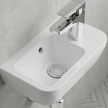 VitrA Integra Square Compact Wall Hung Basin 370mm - 1 RH Tap Hole | Product Image