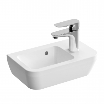 VitrA Integra Square Compact Wall Hung Basin 370mm - 1 RH Tap Hole | Product Image