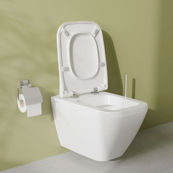 VitrA Integra Square Wall Hung Toilet (inc Slim Wrapover Seat) | Product Image