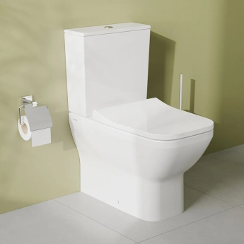 VitrA Integra Square Rimless Close Coupled BTW Toilet (inc Wrapover Seat) | Product Image