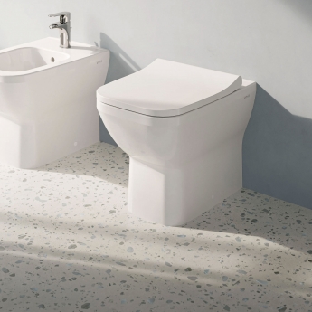 VitrA Integra Square Rimless Back-to-Wall Toilet (inc Slim Seat) | Product Image