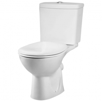 Vitra Layton Close Coupled Toilet Push Button Cistern - Soft Close Seat